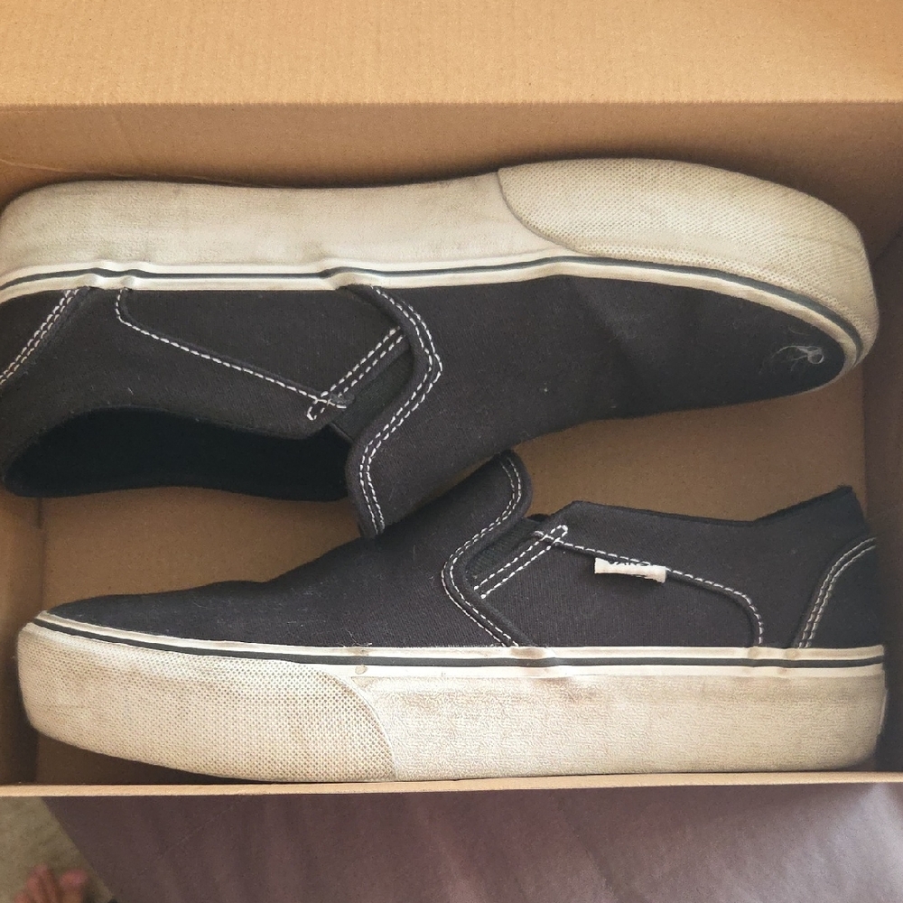 Vans Womens Black Plantform Sz 10